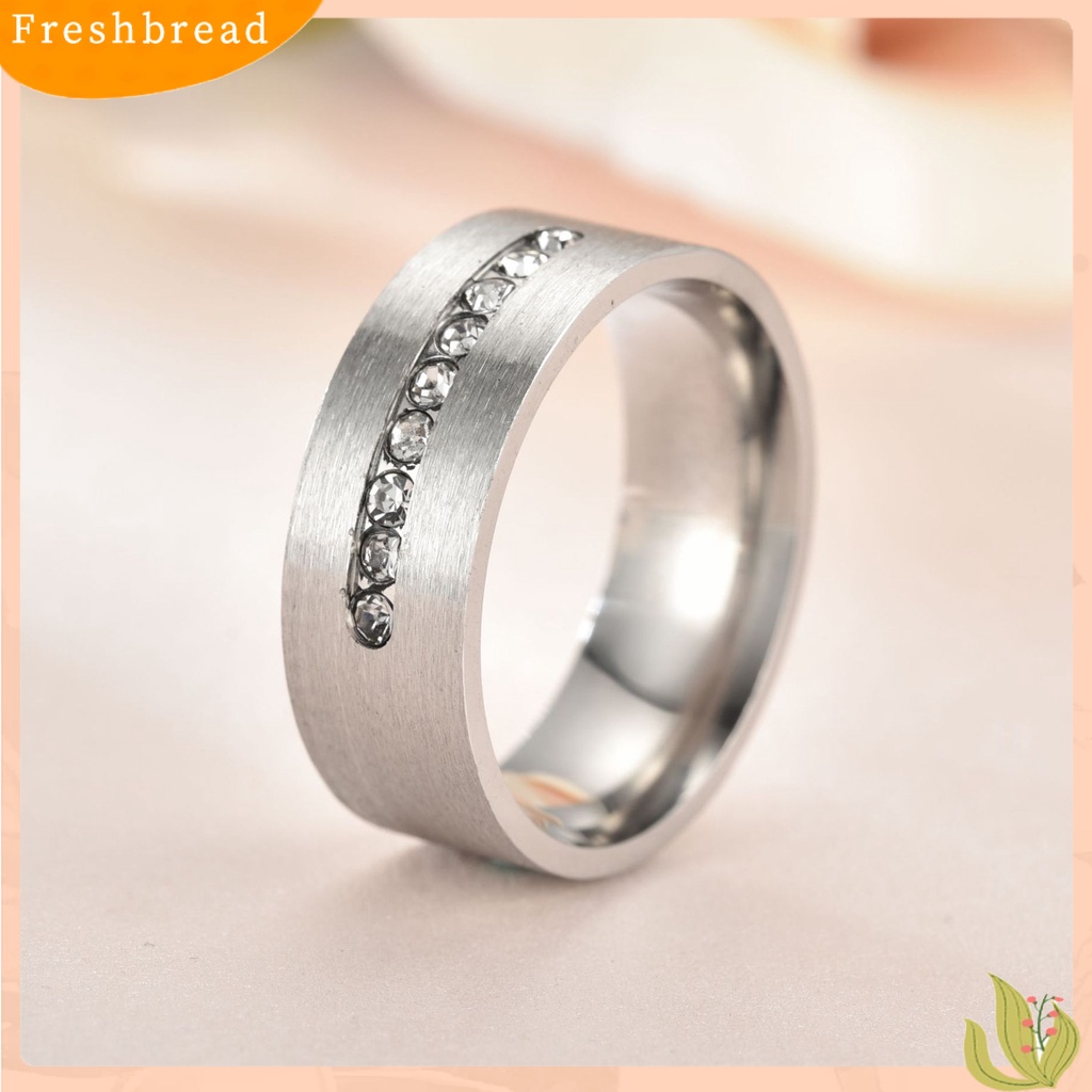 &lt; Freshbread &gt; 1/2Pcs Cincin Fashion Trendi Indah Halus Pengerjaan Halus Indah Hias Paduan Zirkon Berlian Imitasi Pasangan Cincin Perhiasan Aksesori