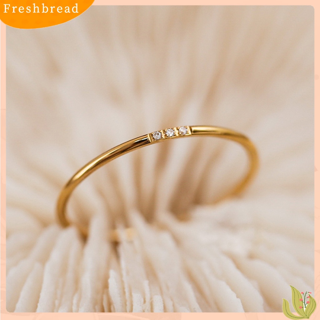 &lt; Freshbread &gt; Cincin Wanita Warna Hidup Tahan Karat Titanium Steel Wanita Upacara Pernikahan Cincin Berkilau Untuk Perempuan