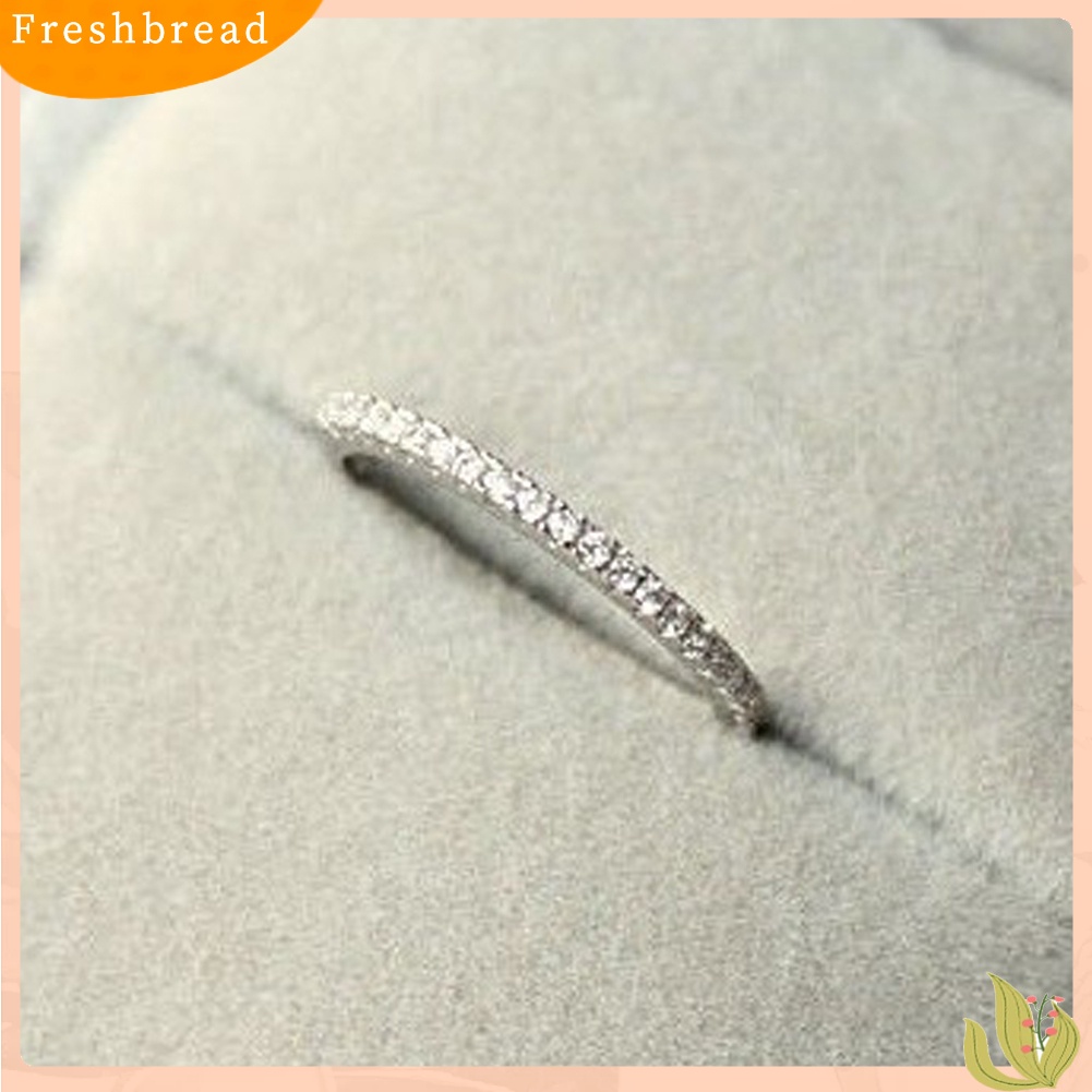 &lt; Freshbread &gt; Fashion Wanita925 Sterling Perak Berlian Imitasi Pernikahan Pertunangan Cincin Perhiasan