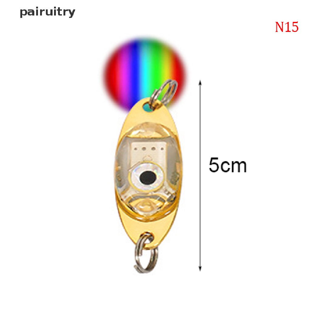 Prt LED Umpan Pancing Ikan Flash Lamp Blink Fishing Tackle Metal Spoon Lure Light PRT