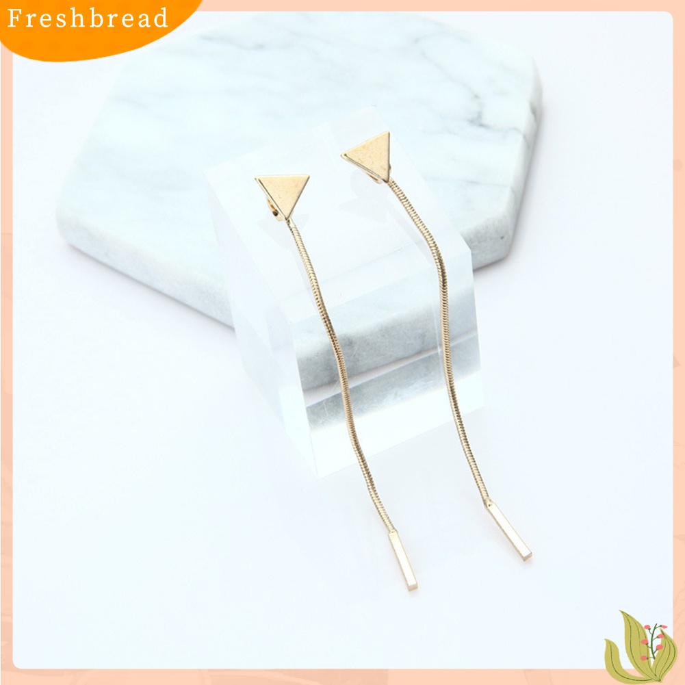 &lt; Freshbread &gt; Wanita Fashion Geometris Segitiga Stud Anting Rumbai Panjang Pesta Perhiasan Hadiah
