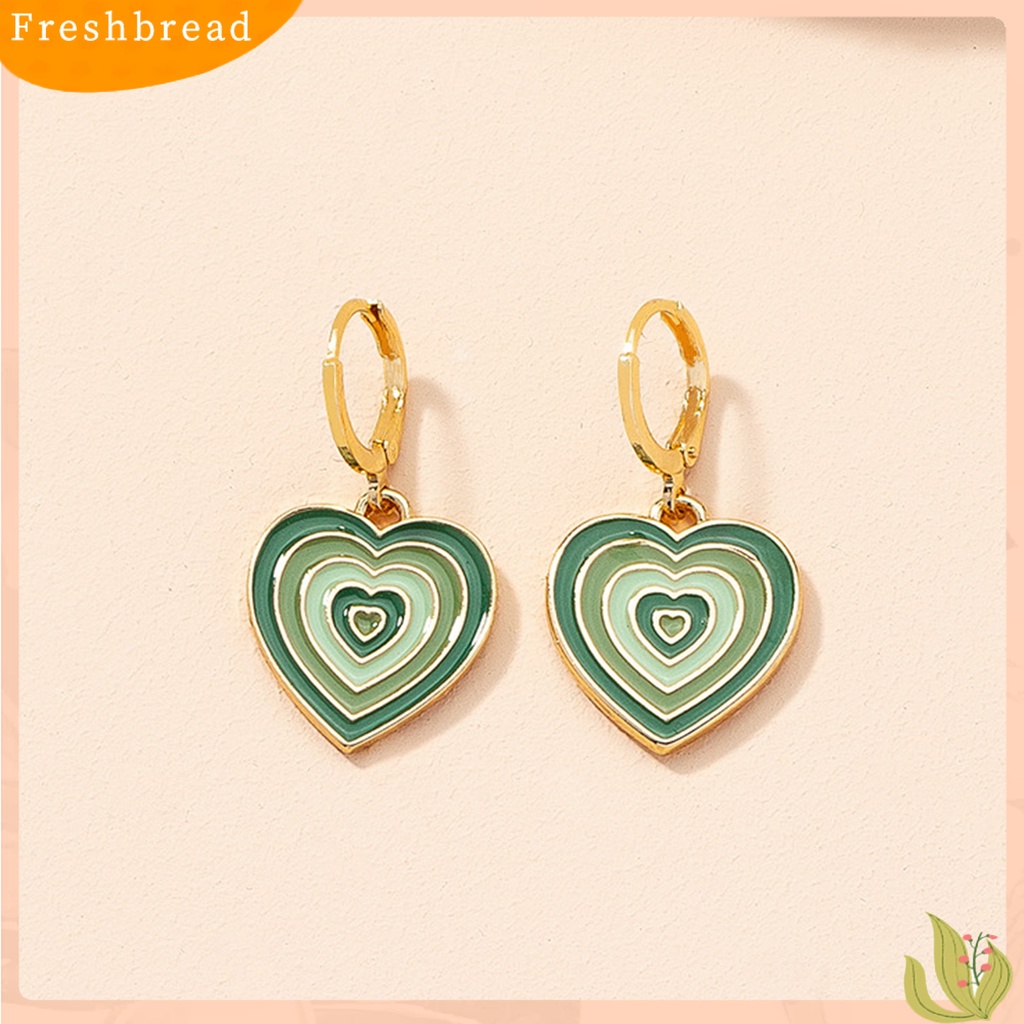 &lt; Freshbread &gt; 1pasang Ear Studs Banyak Lapis Warna Bentuk Hati Perhiasan Indah Semua Pertandingan Menjuntai Anting Tusuk Untuk Pacaran