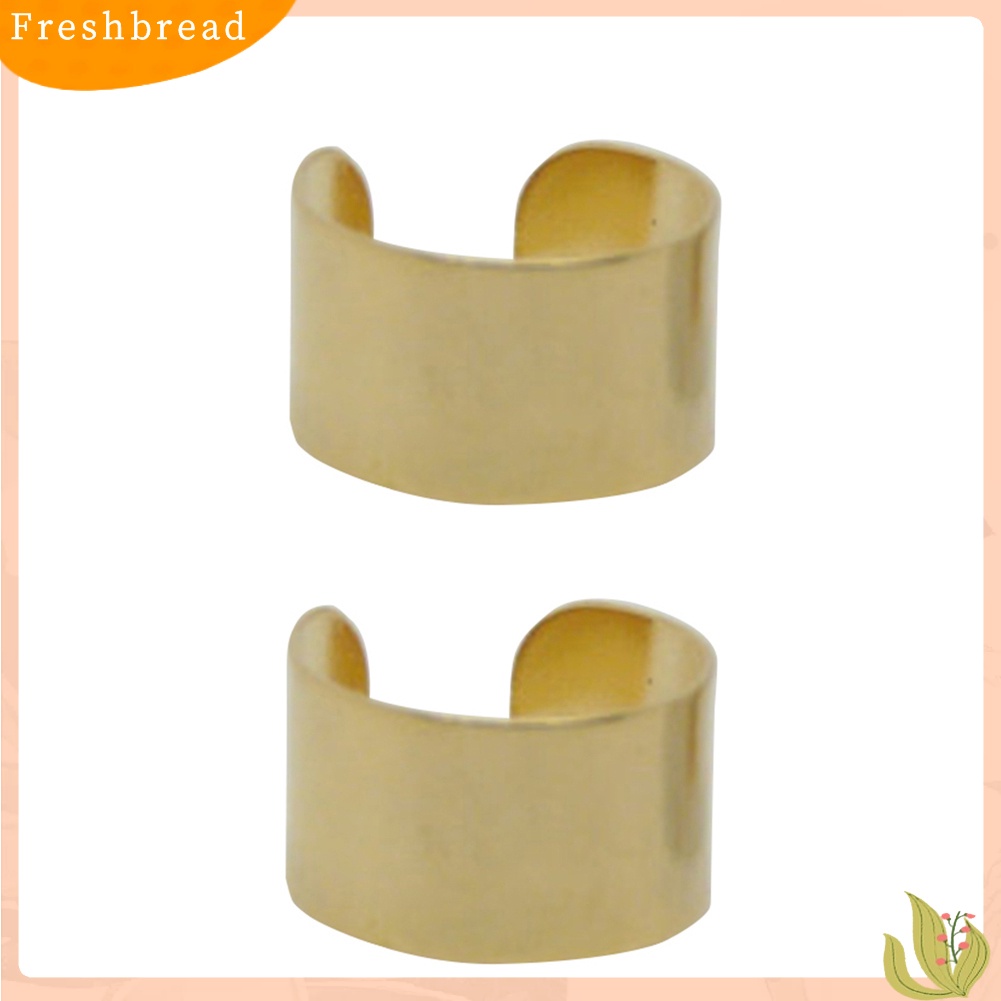 &lt; Freshbread &gt; 1pasang Sederhana Manset Telinga Clip-on Non Piercing Anting Wanita Punk Perhiasan Pesta