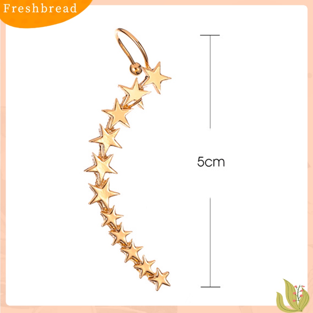 &lt; Freshbread &gt; 1pc Klip Anting Bentuk Bintang Warna Solid Ramah Untuk Kulit Anti-Cacat Indah Dekoratif Portabel Tahan Lama Ringan Wanita Stud Earrings Hadiah