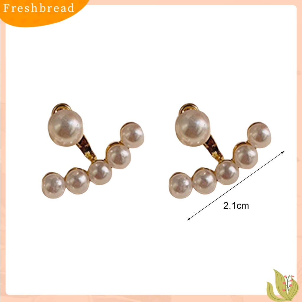 &lt; Freshbread &gt; 1pasang Anting Pejantan Temperamen Elegan Kilau Terang Hias Semua Pertandingan Perhiasan Hadiah Multi-Wear Fashion Wanita Cinta Hati Mutiara Imitasi Telinga Studs Untuk Pakaian Sehari-Hari