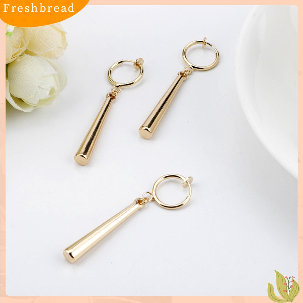 &lt; Freshbread &gt; Wanita Anting Gantung Warna Solid Paduan Sederhana Tahan Lama Lady Hook Earrings Perhiasan Wanita