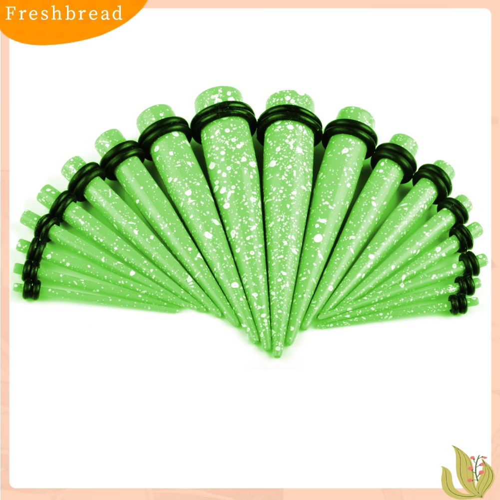 &lt; Freshbread &gt; 18Pcs Unisex Acrylic Gauge Ear Stretcher Taper Expander Spike Piercing Perhiasan