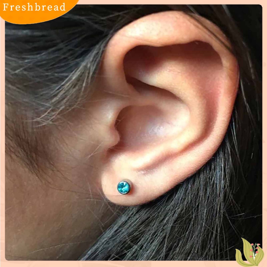 &lt; Freshbread &gt; 12pasang Stud Earring Piercing Anting Hadiah Akrilik Gadis Berlian Imitasi Hias Ear Studs Untuk Perjamuan