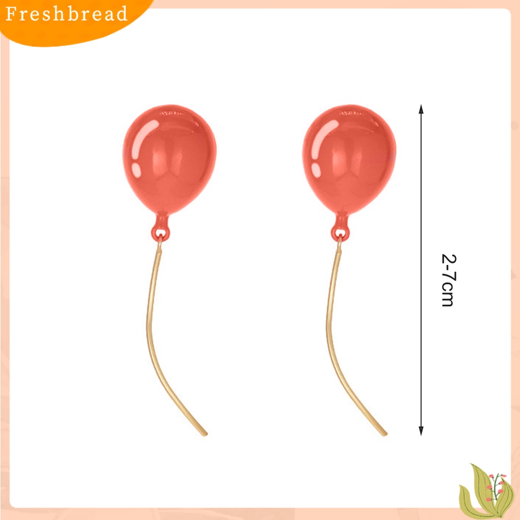 &lt; Freshbread &gt; Anting Wanita Bentuk Balon Rumbai Lucu Dicat Geometris Menjuntai Earrings Untuk Pakaian Sehari-Hari