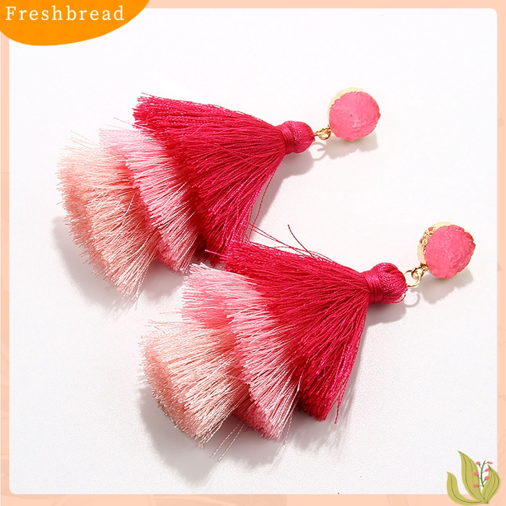< Freshbread > 1pasang Anting Fashion Tiga Lapis Rumbai Wanita Menjuntai Anting Untuk Hadiah