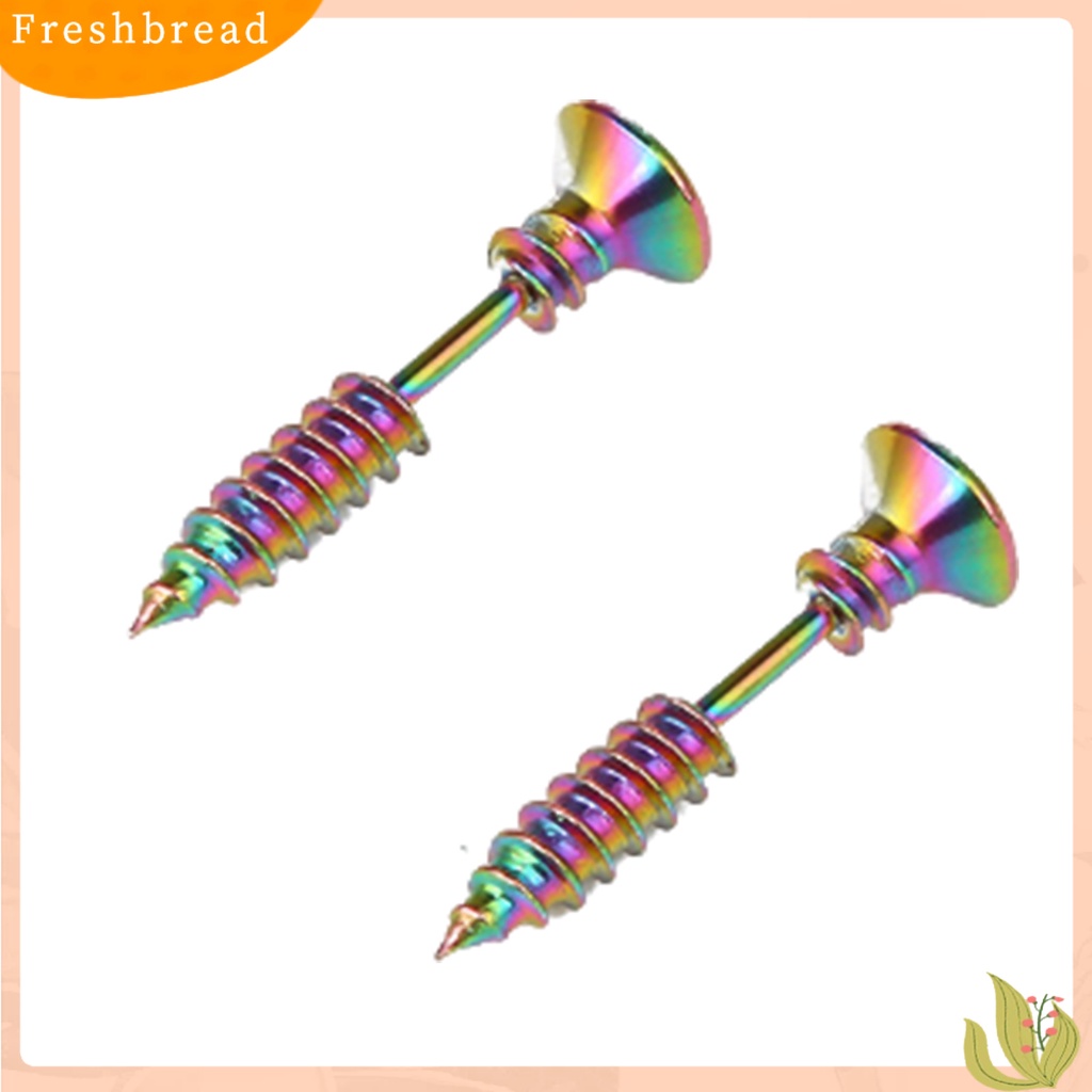 &lt; Freshbread &gt; Lucu Bentuk Sekrup Telinga Studs Keren Dua Sisi Anting Fashion Perhiasan Hadiah