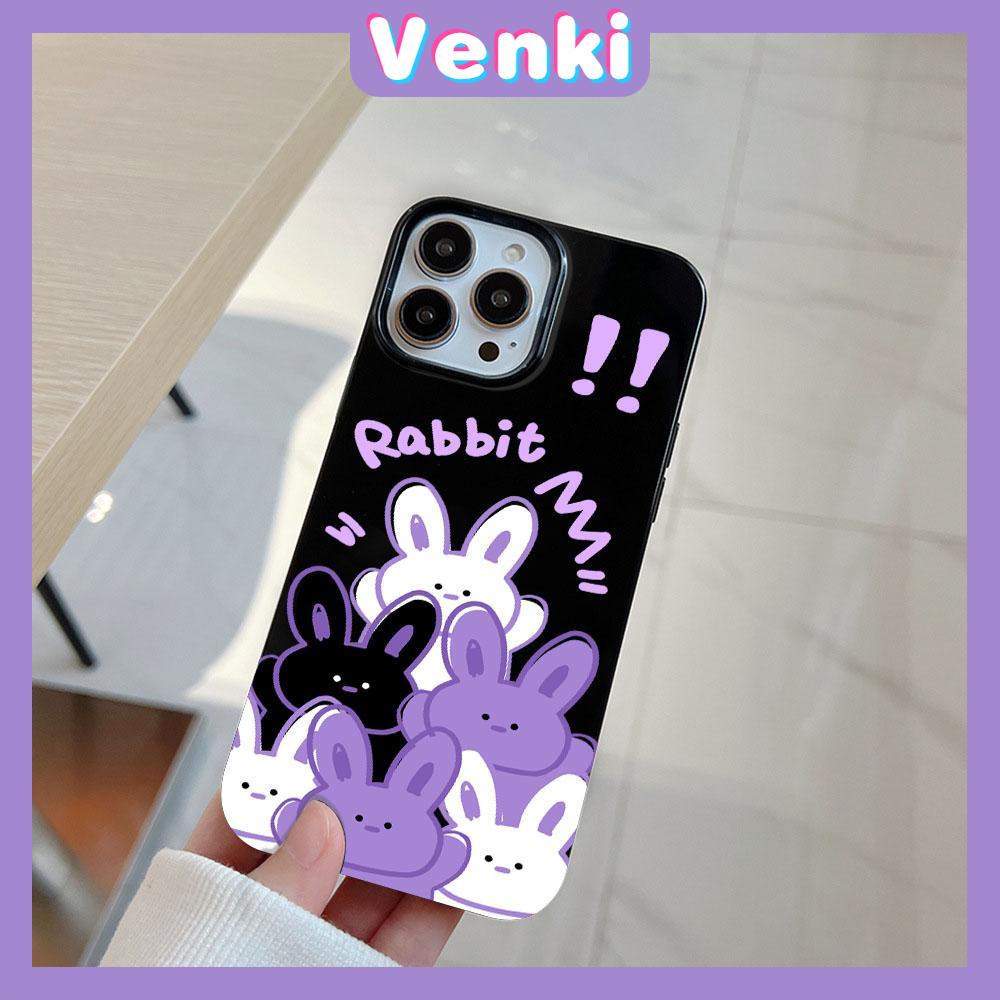 iPhone Case Soft TPU Glossy Black Candy Case Case Cute Cartoon Purple Rabbit Camera Protection Shockproof For iPhone 14 13 12 11 Pro Max 7 8 Plus X XR