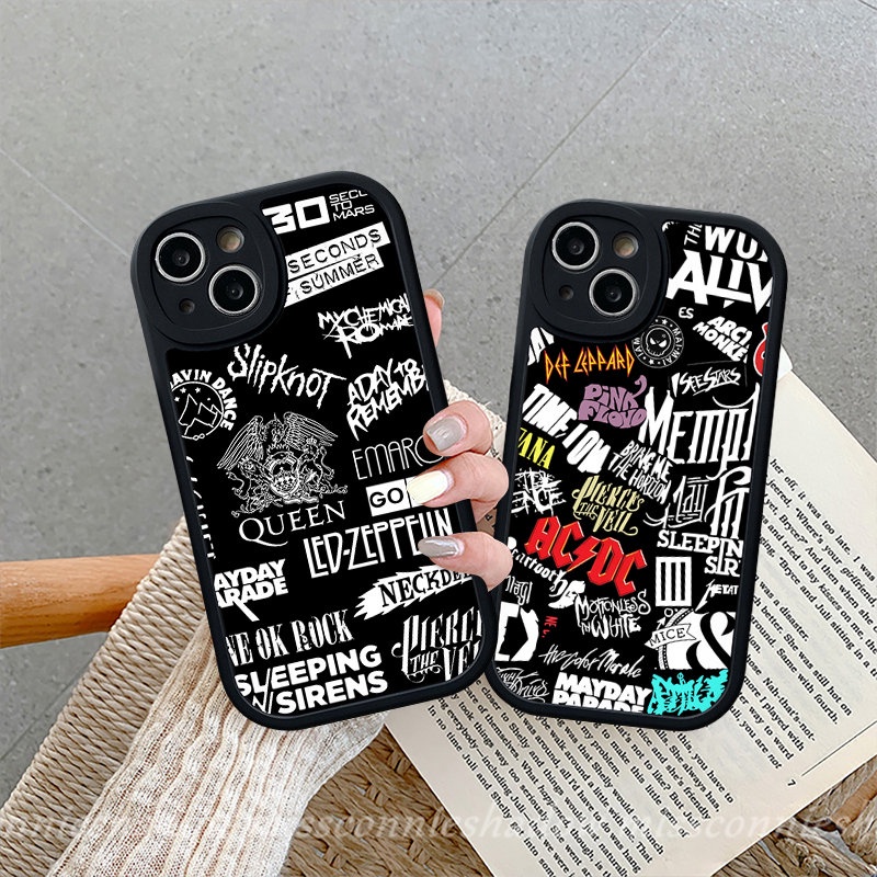 Redmi 9C 10a1 9 9A 10A 10C 9T K40s Redmi Note10 8 9 9Pro 9s 8Pro 11 10s 11s 11Pro+10Pro Poco F4 M3 X3 NFC Pro Mi 11T 12 11 Stiker Label Huruf Graffiti Merek Trendy Lembut Sarung