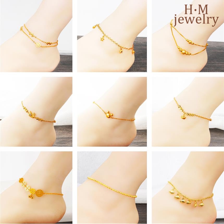 Gelang Kaki Fashion Emas 18K Kadar Tinggi Mewah Ringan2023Baru