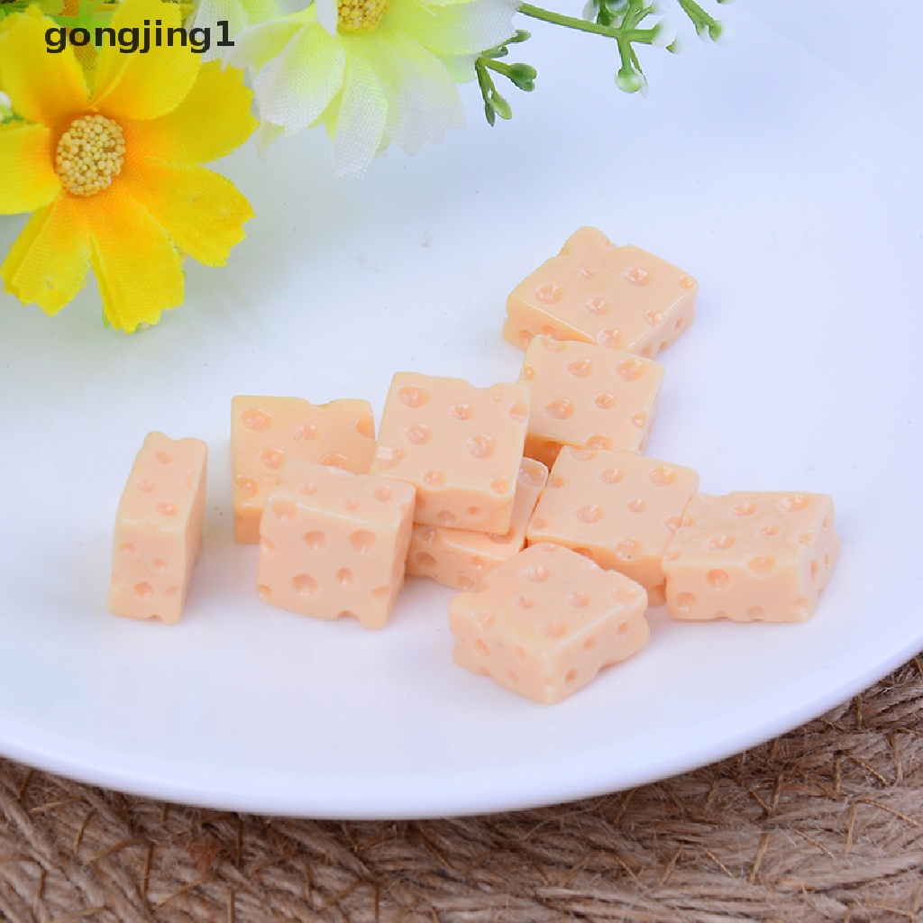 Ggg 10pcs 3d Simulasi Keju resin Miniatur Seni Pasokan diy Dekoratif craft ID