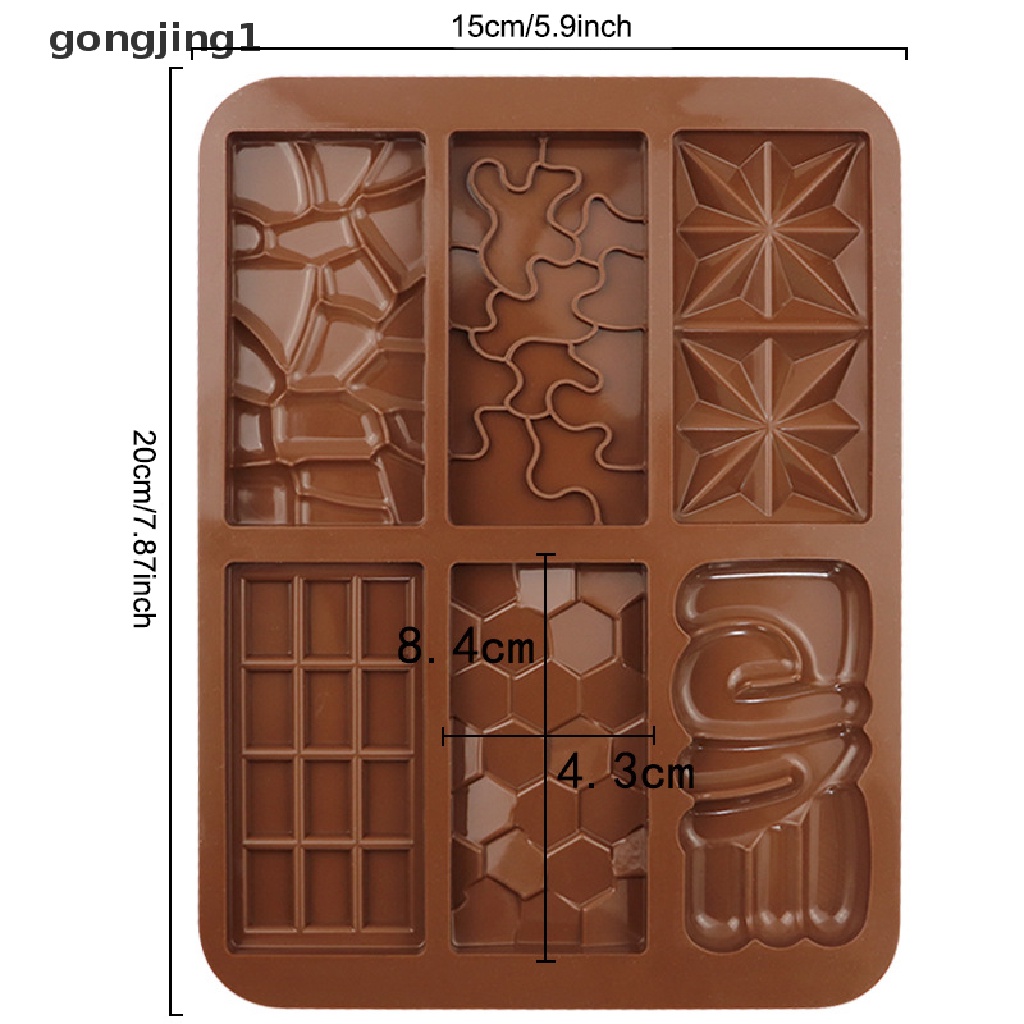 Ggg 6kisi Waffle Kecil Persegi Panjang Coklat Batangan Silikon Candy Mold Tray ID