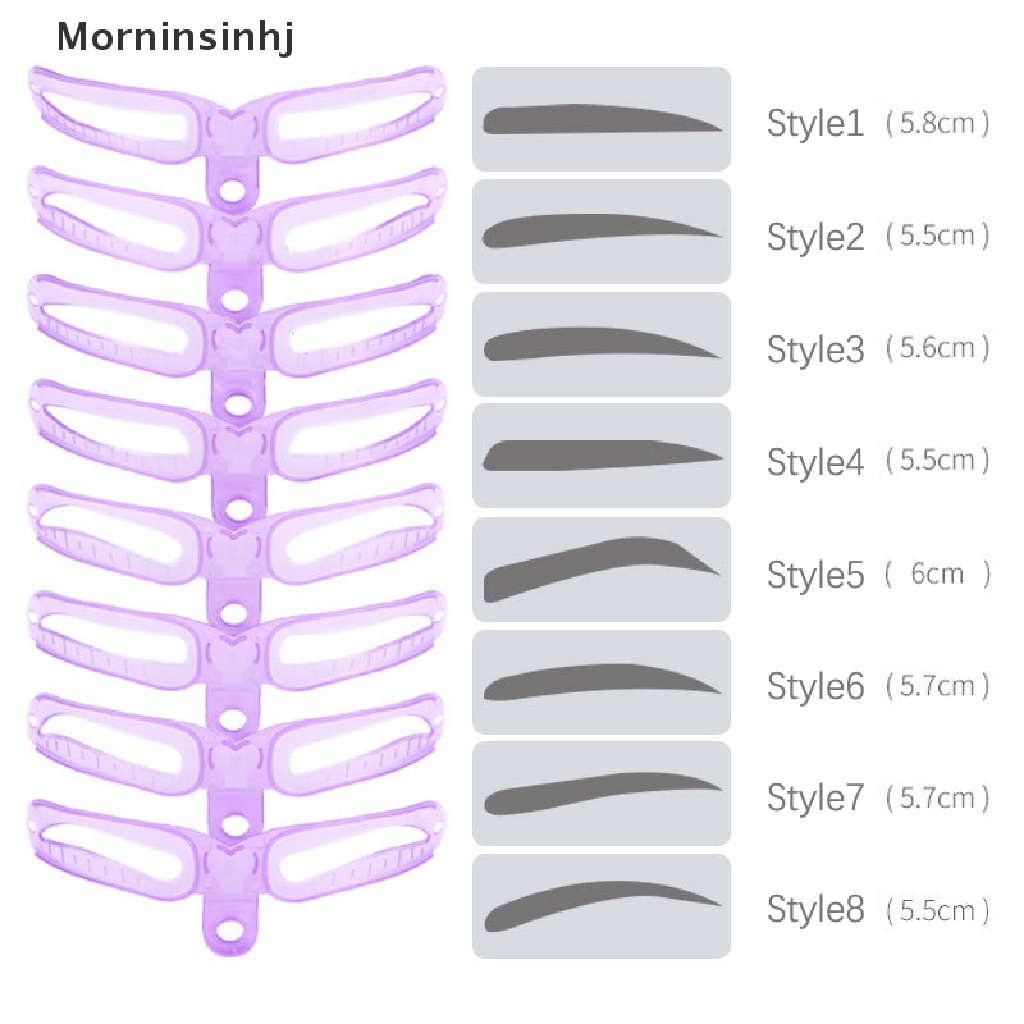 Mornin 8gaya Stensil Pembentuk Alis Grooming Shaper Reusable Template Alat Makeup id