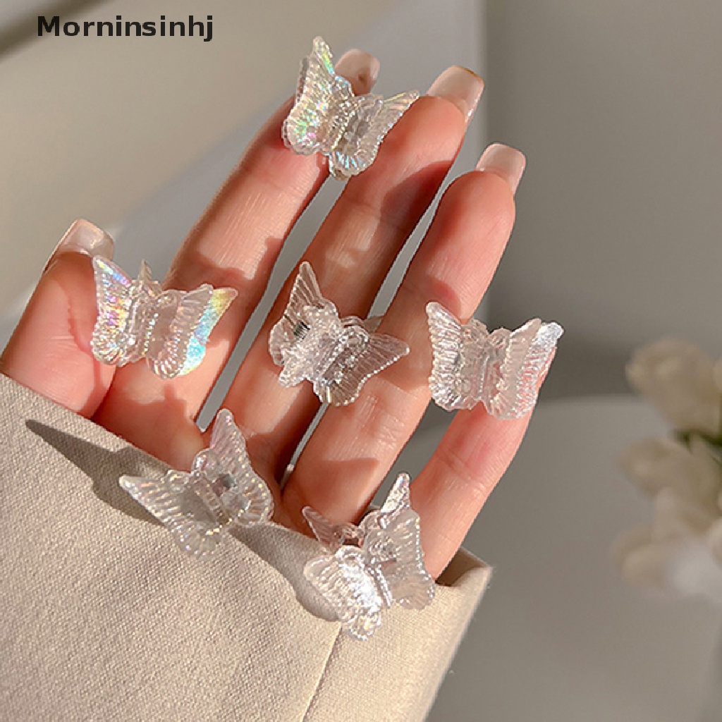 Mornin 10Pcs Mini Hair Clip Claw Lady Gadis Braided Butterfly Clip Transparan Hiasan Kepala Klem Jepit Aksesoris Rambut Plastik id