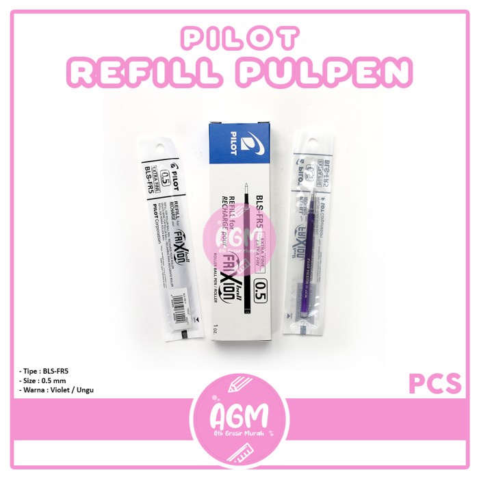 

PILOT - Refill Isi Pulpen Frixion Pilot 0.5 Ungu / Violet - Pcs
