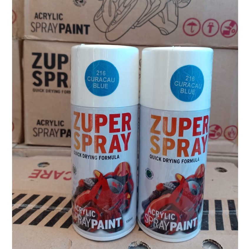 Zuper Spray Paint Pilok Pilox Warna Curacau Blue / Biru Curacao (P 216) 150cc/150ml