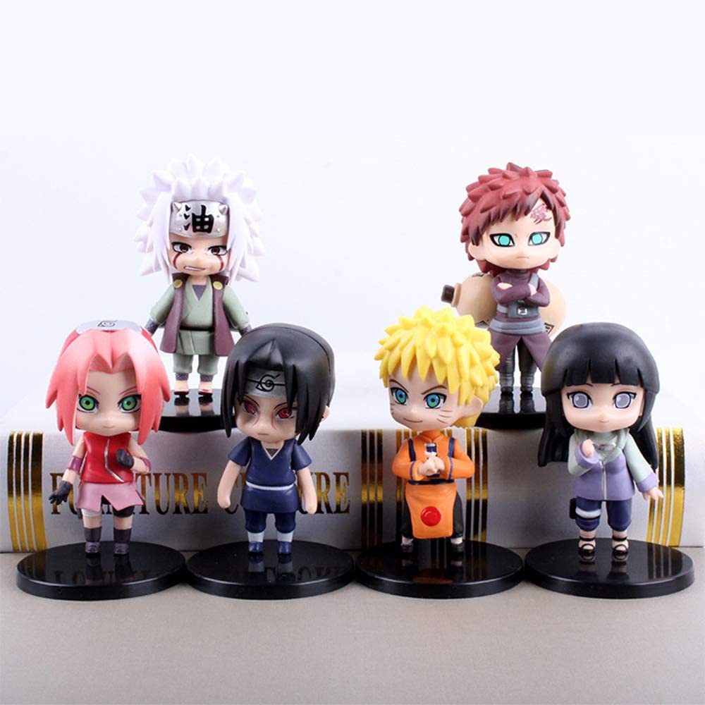 12pcs Naruto Anime Uzumaki Shippuden Hinata Sasuke Itachi Gaara Jiraiya Sakura Kakashi Uchiha Q Versi PVC Angka Mainan 7CM