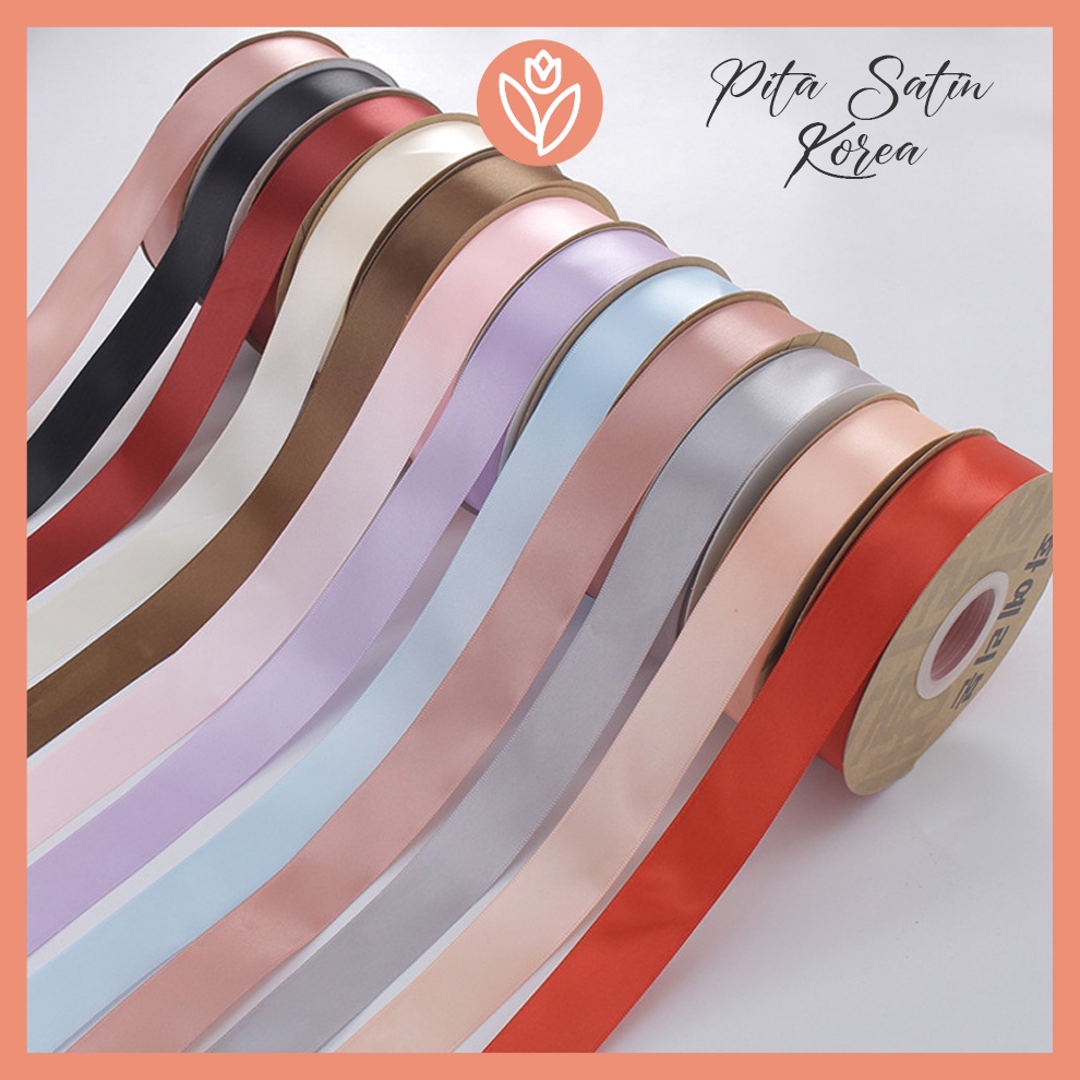 

[1 METER] PITA SATIN KOREA LEBAR 2.5CM IMPORT PREMIUM PITA KADO HAMPERS GIFT BUKET BUNGA