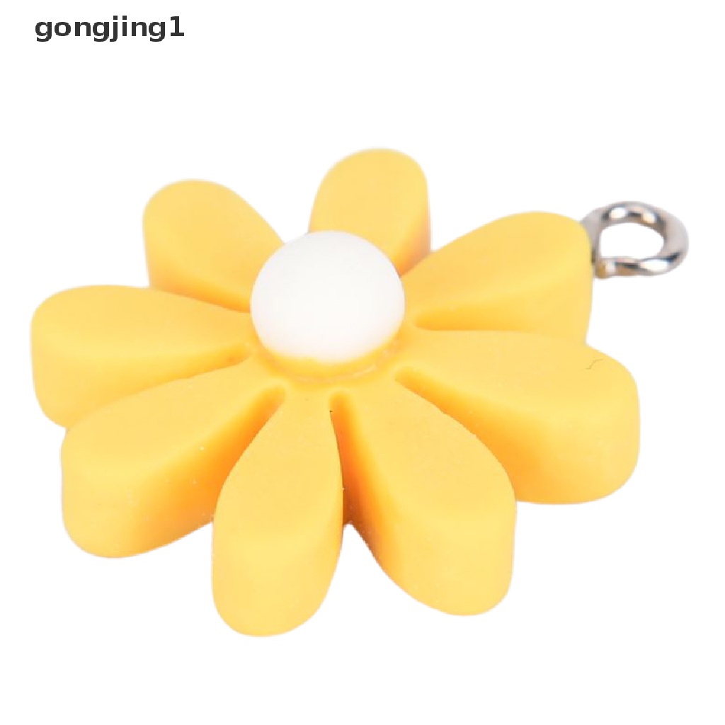 Ggg 10Pcs/Set Resin Little Daisy Sun Flower Ch Liontin Membuat Perhiasan DIY Craft ID