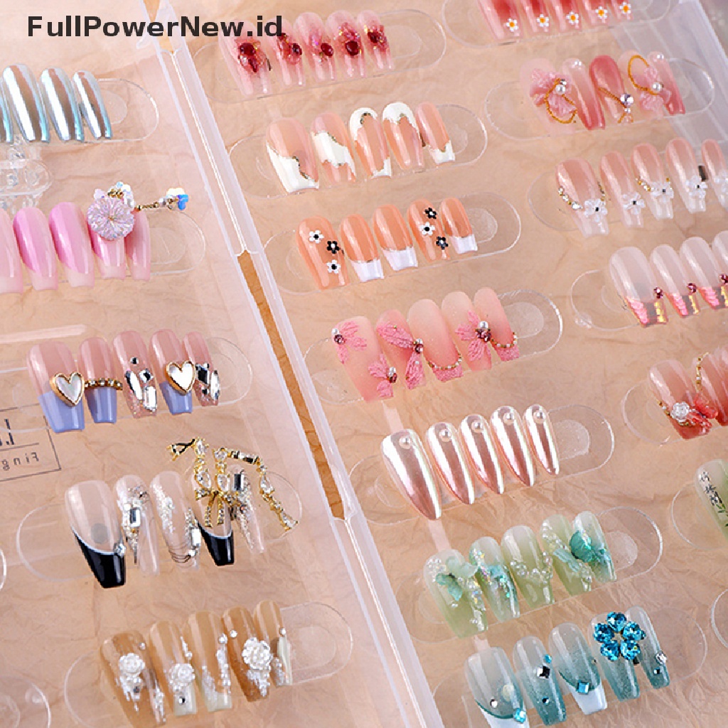 Power Nail Tip Pajangan Buku Nail Art Rak Pajangan Gel Polish Kuku Palsu Manicure Box ID