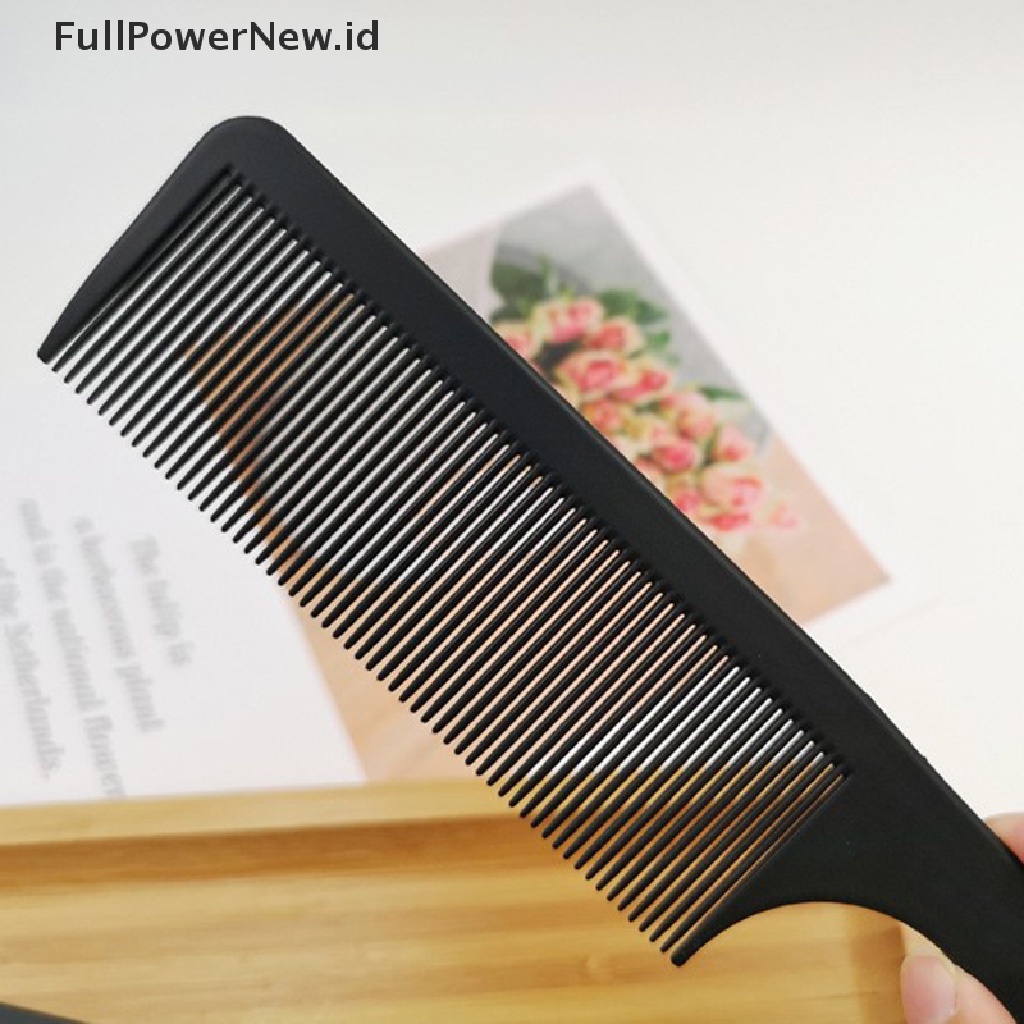 Power 2pcs Sisir Salon Rambut Hitam Hairdressing Carbon Comb Antistatis Dan Tahan Panas ID