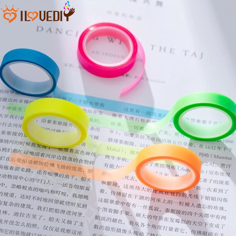 [Unggul] Penanda Halaman Neon Warna Telunjuk Sticky Notes Loose-leaf Notes Detachable Translucent Stiker Tape Alat Tulis Siswa Perlengkapan Kantor Sekolah