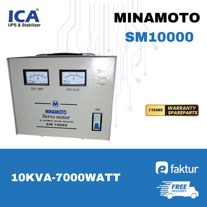 STABILIZER MINAMOTO SM-10000 SM10000 / 10000VA SERVOMOTOR GARANSI RESMI