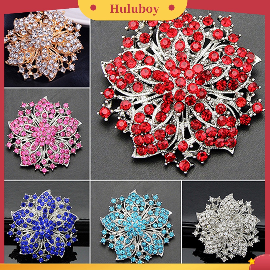 {Ready Stock} Bros Pin Indah Anti Karat Lapis Perak Berlian Imitasi Bulat Blossom Bunga Breastpin Untuk Pacaran