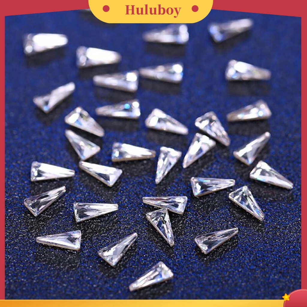 {In Stock} 10Pcs Wanita Segitiga Nail Art Tip Berlian Imitasi Mengkilap DIY Dekorasi Manicure Kit