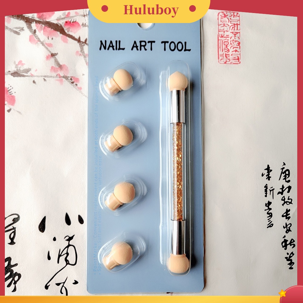 {In Stock} Portable Washable Double Head Spons Smudge Pen Nail Art Painting Dotting Tool