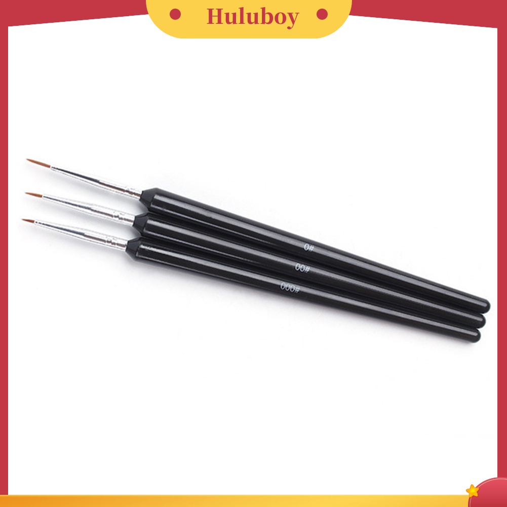 {In Stock} 3Pcs Kuas Lukisan Nail Art Kait Garis Tarik Bunga Pen Gel Extension