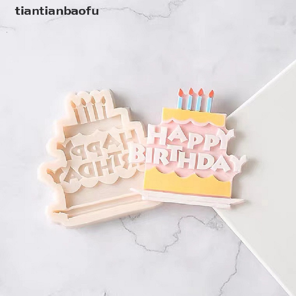 [tiantianbaofu] Silikon 3D Happy Birthday Alfabet Inggris Cetakan Kue Coklat Decorag Alat Butik