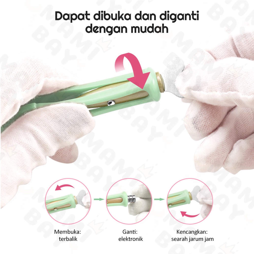 Mamibayi 3pcs Pembersih telinga bayi korek kuping led earpick silicon