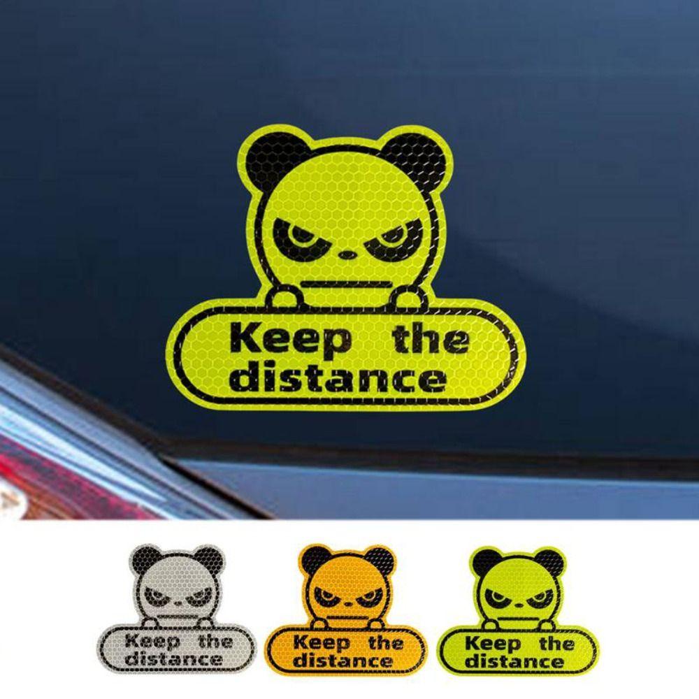 Lanfy Jaga Jarak Stiker Self-Adhesive Fluorescent Aksesoris Motor Dekorasi Kaca Dekorasi Aksesori Goresan Cover Mobil Panda Decal