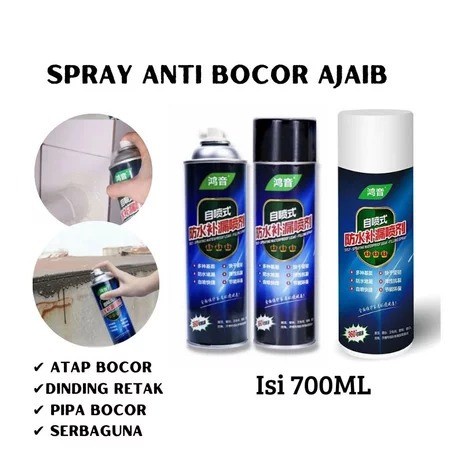 SPRAY ANTI BOCOR SPRAY ANTI BOCOR Ajaib Waterproof Spray Roof Paint 700ml Semprotan Atap Bocor Dinding Retak Serbaguna Foam isi Celah