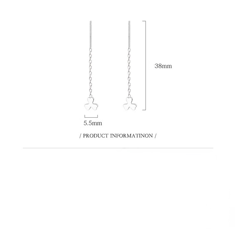 Goldkingdom Aksesoris Perhiasan Fashion Ready Stock Luckyo Lucu Benang Telinga Berlapis Perak, Anting Segar, Anting Pejantan, Model Wanita Jepang Dan Korea