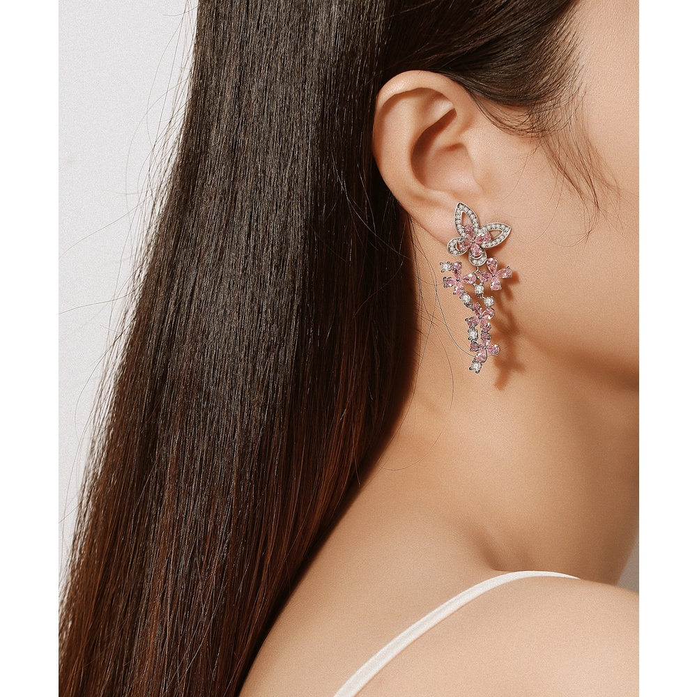 Goldkingdom Aksesoris Perhiasan Fashion Ready Stock Taman Kupu-Kupu Anting Pintar Gadis Cahaya Anting Kupu-Kupu Peri Super