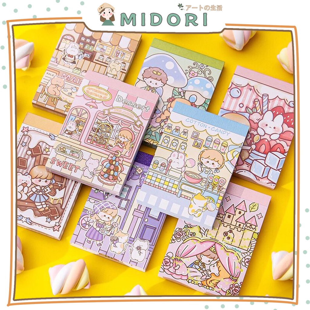 

[MIDORI] 70Lembar MEMO PAD CARTOON SERIES BEAR Memo Note Paper Notepad - C0036