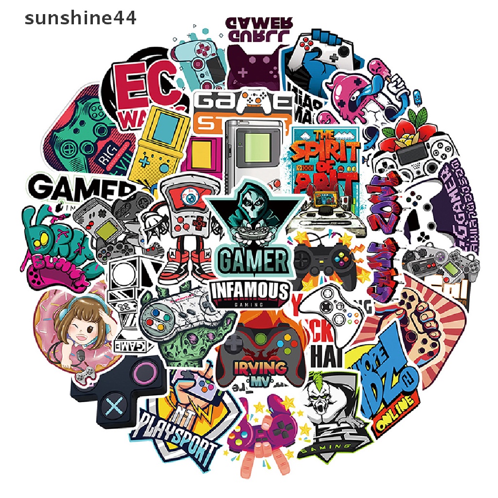 Sunshine 50pcs Keren Vintage Video Game Stiker Decal Skateboard Laptop Telepon Sepeda Mobil Lucu Tahan Air Stiker Mainan Anak ID