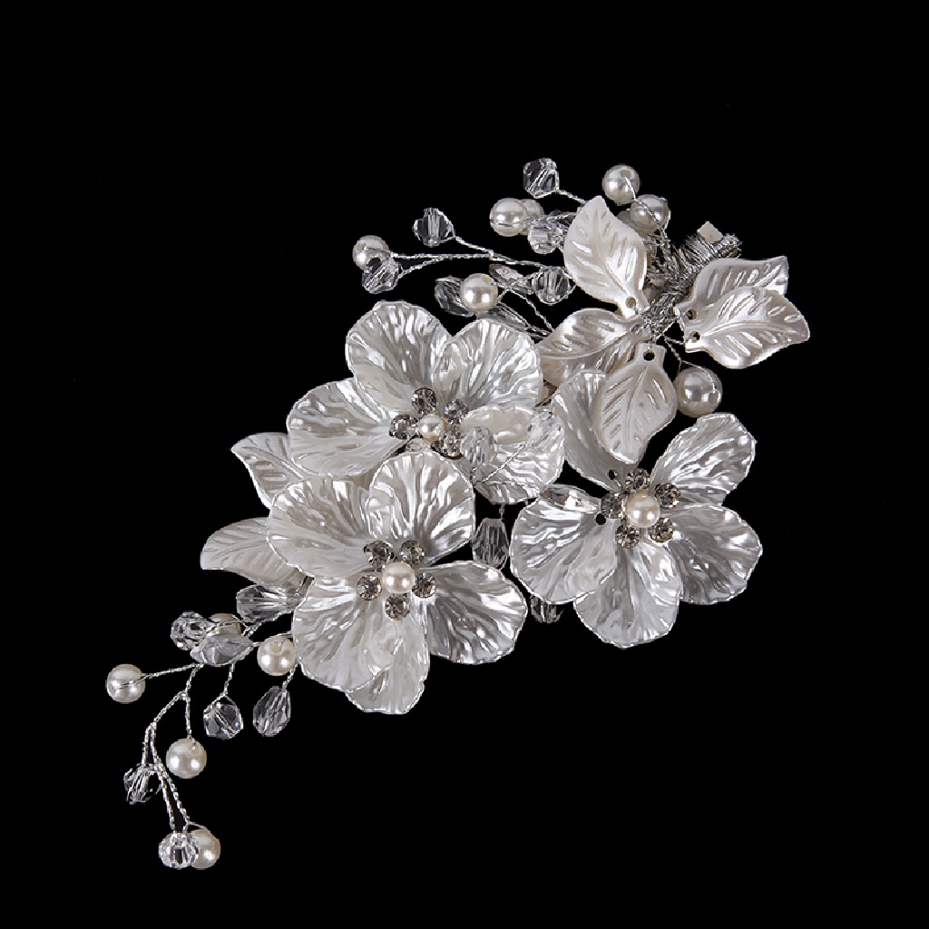 (hot) Bridal Kristal Mutiara Bunga Hair Clip Perhiasan Rambut Pernikahan Aksesori Rambut//