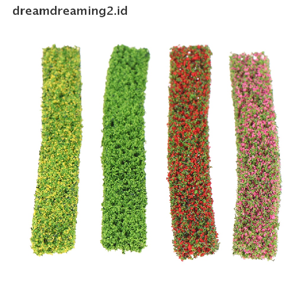 (hot) 2pcs Strip Perdu Meja Pasir Hijau Model Miniatur Simulasi Pagar Rumput DIY//