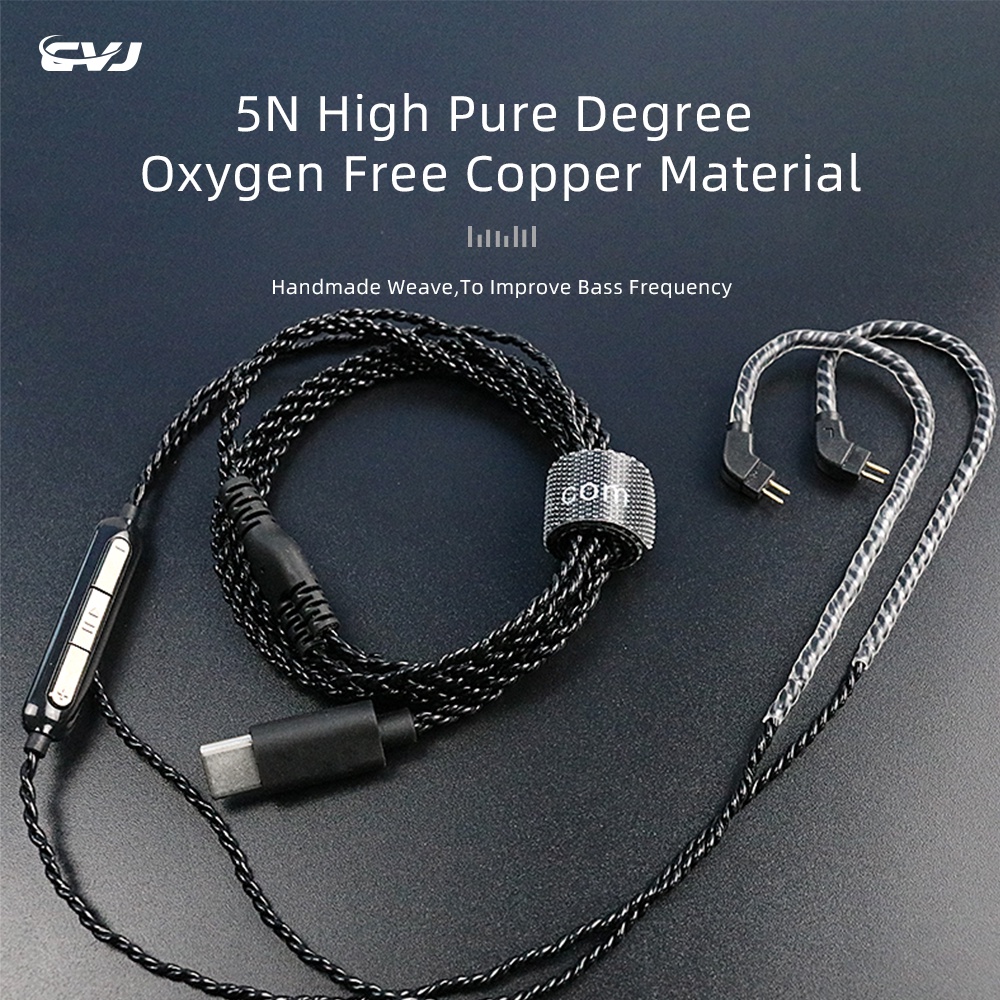 Cvj V6 TYPEC HD DAC Lossless High Fidelity Upgrade Headset Kabel Aptx Transmisi Earphone Kabel Aksesoris Untuk TRN KZ