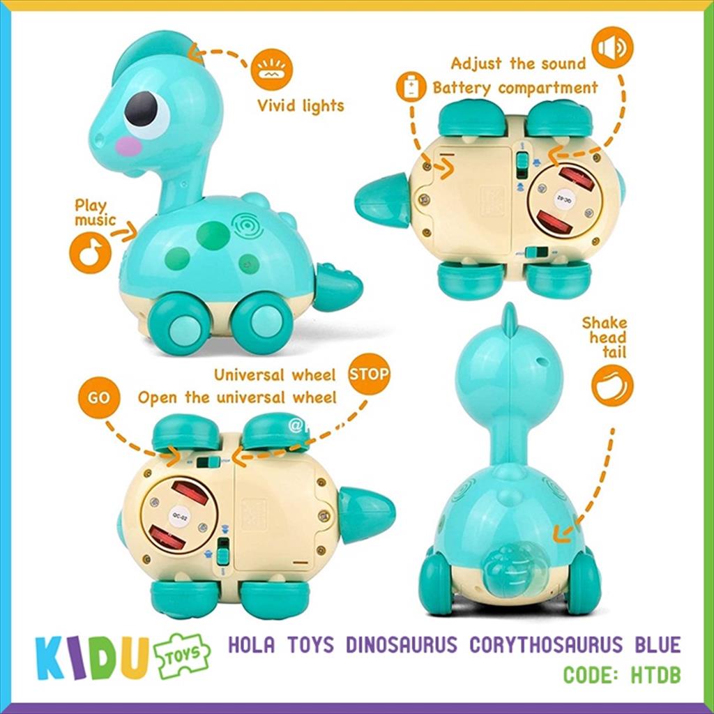 Mainan Anak Dinosaurus Hola Toy Dinosaurus Corythosaurus Blue Dino Berjalan Mainan Dino Kidu Toys