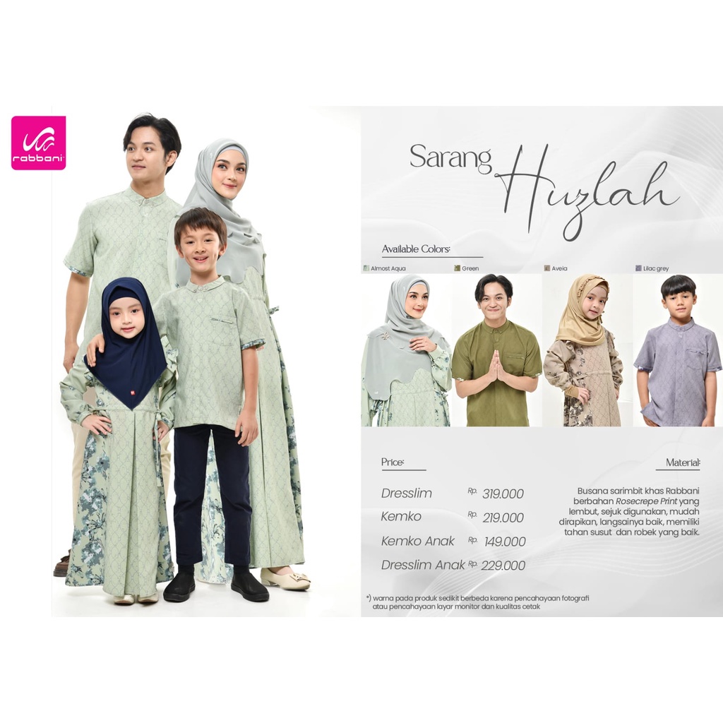 [GAMIS] SARIMBIT SARANG RABBANI HUZLAH / DRESSLIM SARIMBIT SARANG HUZLAH RABBANI