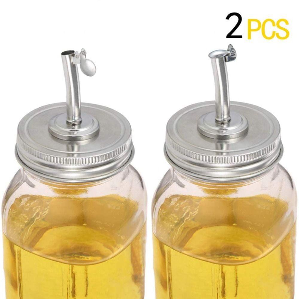 2pcs Toples Minyak Spout Lid Tutup Kaleng Tahan Lama Lebar Mulut Biasa Untuk Toples 70mm 86mm