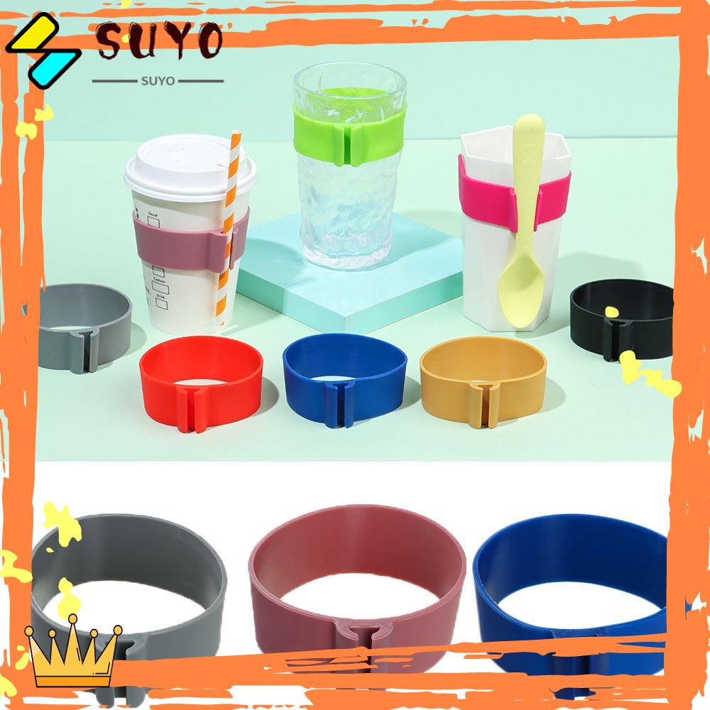 Suyo Silikon Cangkir Lengan Rumah Tangga Tahan Lama Tahan Panas Non-slip Teh Tatakan Gelas Mug Holder